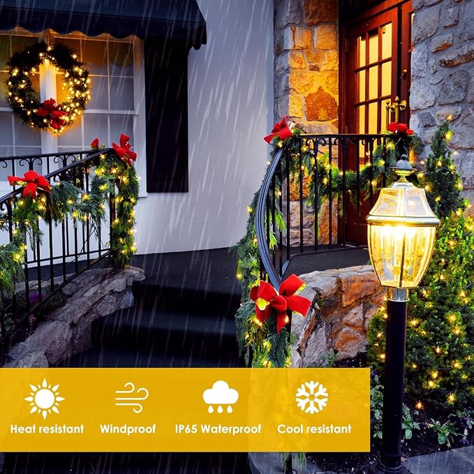 Extra-Long Solar String Lights for Outside, 2 Pack 200LED Solar Fairy Lights - Image 6