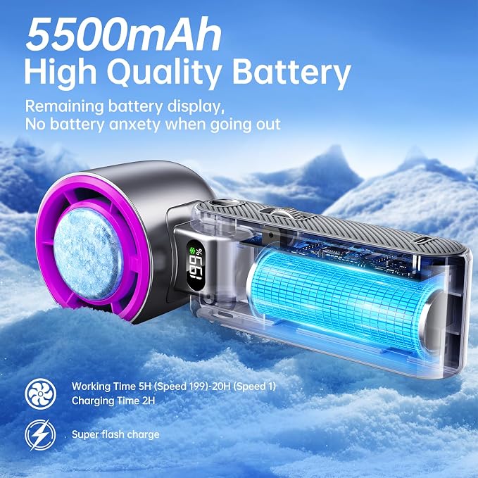 Handheld Portable fan with Turbo Cooling - Image 5