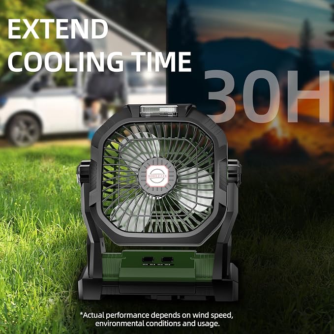 Camping Fan Rechargeable, 20000mAh Battery Powered Portable Fan - Image 9