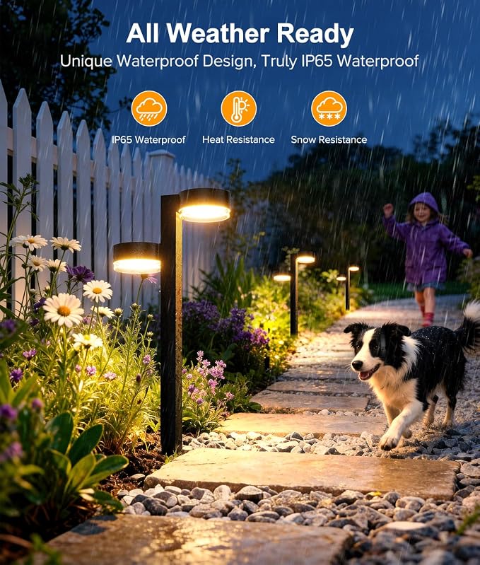 Solar Pathway Lights Outdoor Waterproof, 2 Pack Dual-Head Solar Lights Outdoor - Image 4