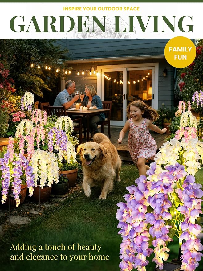 GIGALUMI Solar Lights Outdoor for Garden Decor, 3 Pack Solar Flower Lights - Image 9