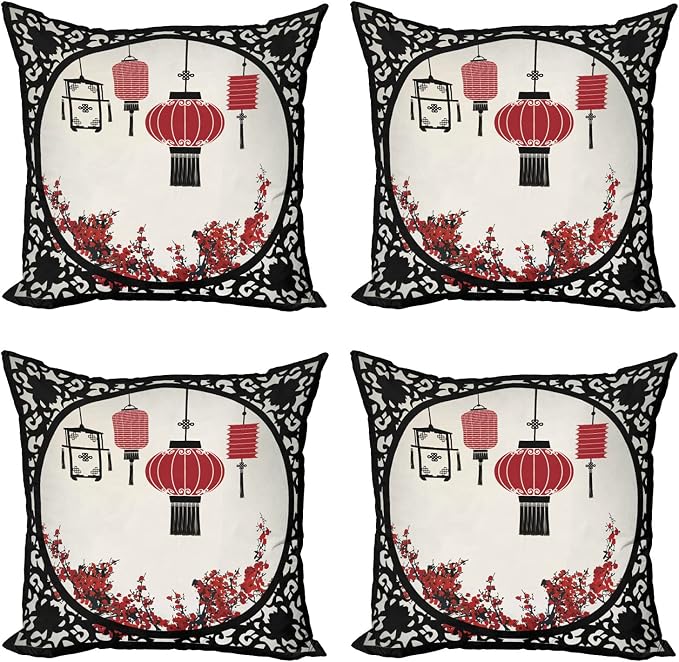 Ambesonne Lantern Throw Pillow Cushion Case Pack of 4, Lanterns by Ambesonne