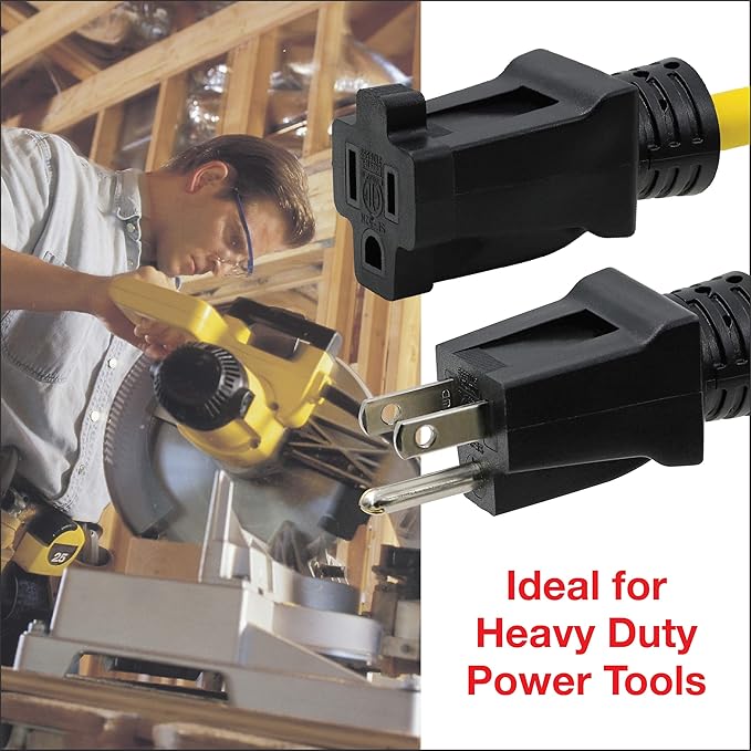 Clear Power 100 ft 12/3 SJTW Heavy Duty Outdoor Extension Cord, Water & Weather - Image 5