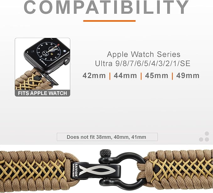 Savior Survival Gear Paracord Watch Band, Compatible - Image 3