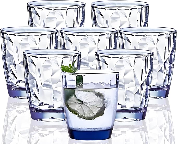 10 Oz Unbreakable Tritan Drinking Glasses Shatterproof Acrylic Glasses by VEILEDGEM