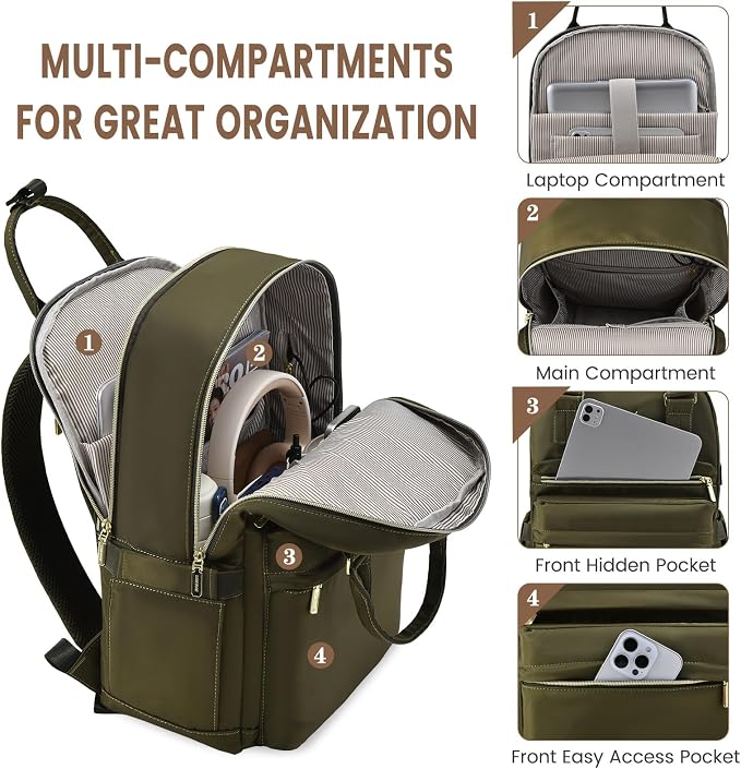 LOVEVOOK Laptop Backpack for Women 15.6 Inch Laptop Bag - Image 2
