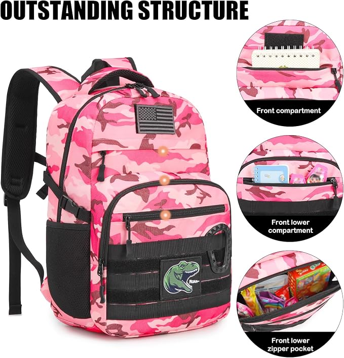 Kids Tactical Backpack Army Molle Bookbag Military Boys Backpack - Image 3