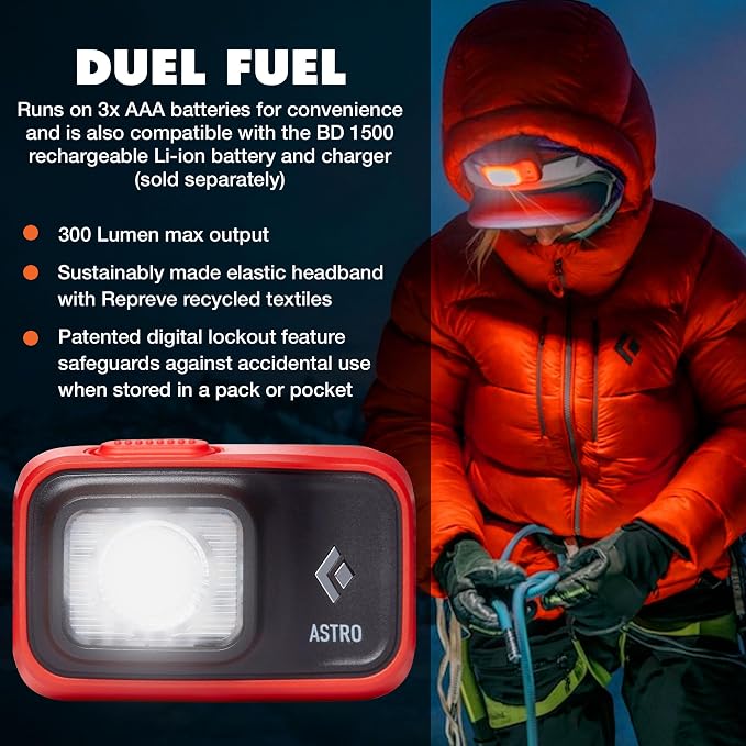 BLACK DIAMOND Astro 300 Headlamp | 300 Lumens Brightness | 3X AAA Battery - Image 2