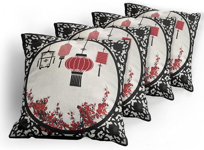 Ambesonne Lantern Throw Pillow Cushion Case Pack of 4, Lanterns - Image 5