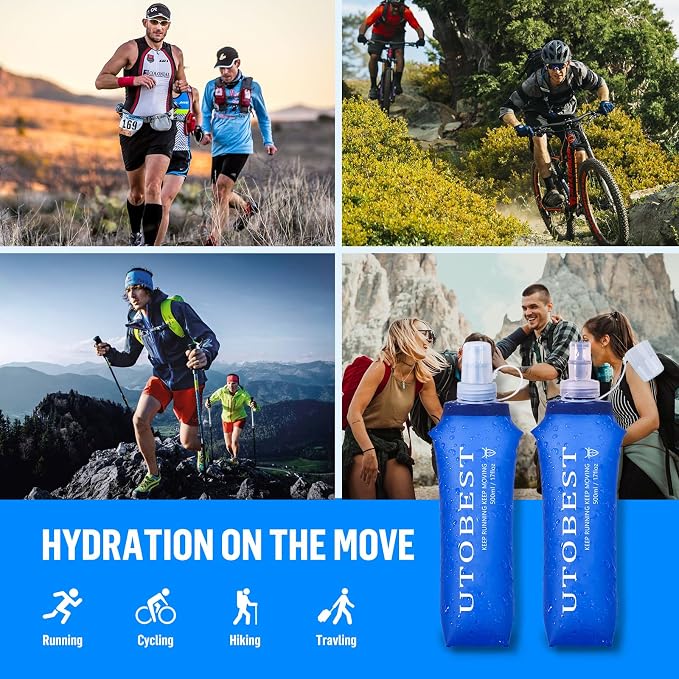 UTOBEST Soft Flask, 2 Pack Soft Flask Running Bottles 500ml, TPU Foldable - Image 6