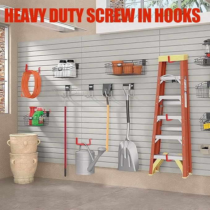 Garage Hooks Heavy Duty, Wall Mounted Steel Tool Hangers - Image 5