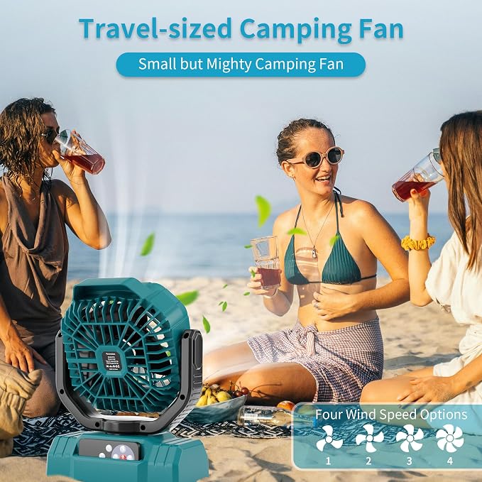 AVV 20000mAh High Speed Portable Camping Rechargeable Fan - Image 2