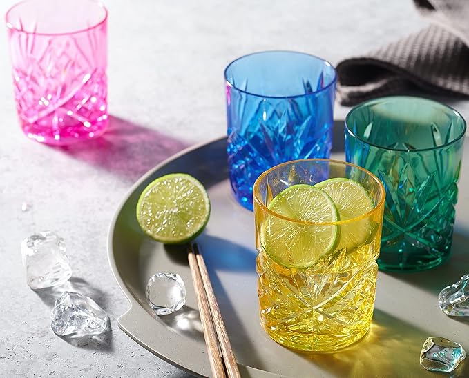 Godinger Acrylic Whiskey Glasses, Beverage Drinking Glasses Cups, Shatterproof - Image 2