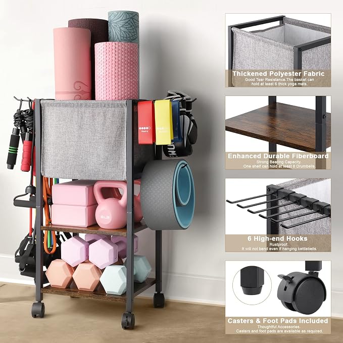 Yoga Mat Storage Rack Home Gym Equipment Workout Equipment Organizer Yoga Mat - Image 2