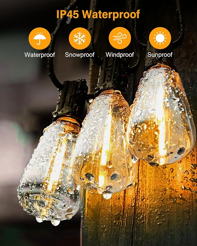 Doukedge String Lights for Outside, 150FT Patio Lights Outdoor Waterproof - Image 3