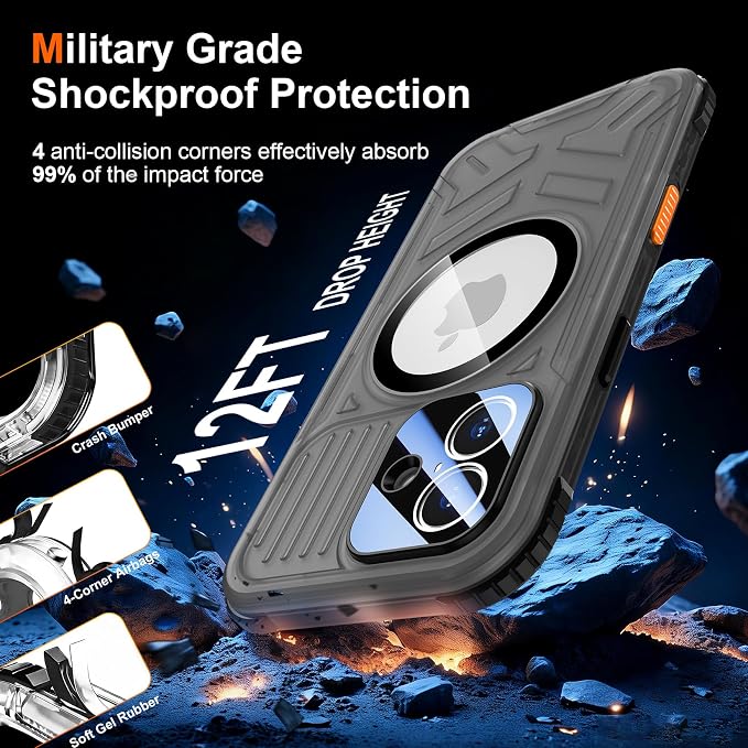 SPIDERCASE Magnetic for iPhone 17 Case Waterproof, 12FT Military Shockproof - Image 4