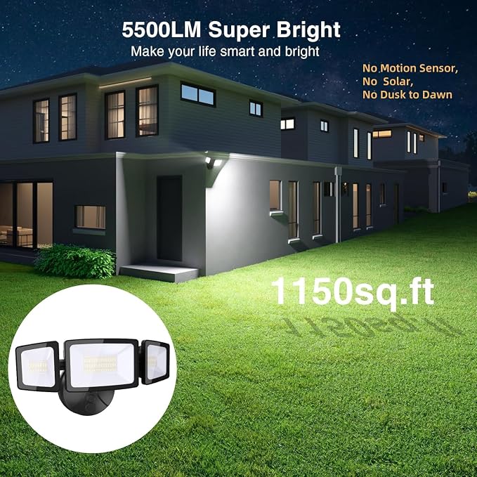 Onforu 55W Smart LED Flood Lights Outdoor, Tunable 2700K-6500K, APP Control - Image 3