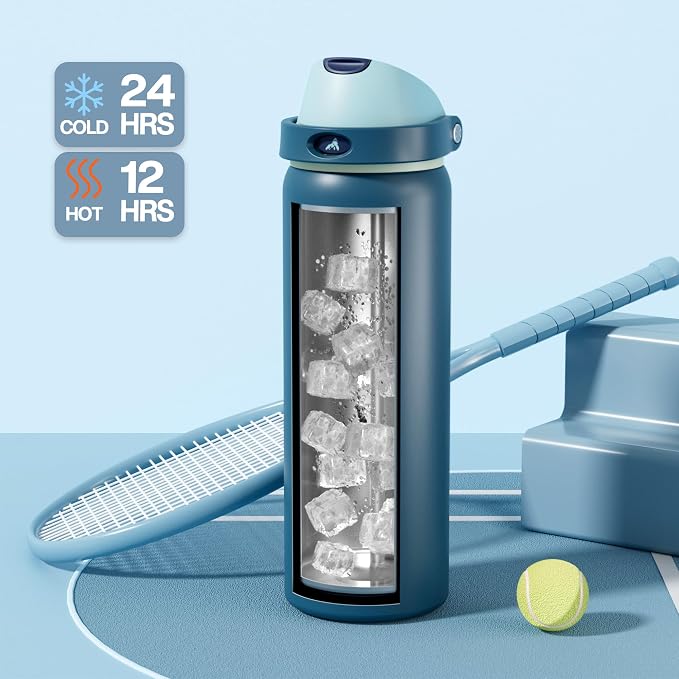 POWCAN 32 oz Insulated Water Bottle: 2-in-1 Lid - Image 3