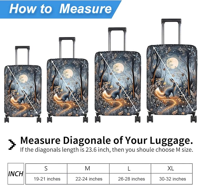 Luggage Cover Protector for 22-24 Inch Suitcases, TSA Approved Elastic Travel - Image 2