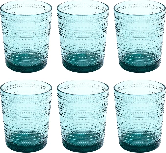 Beaded 15.6 oz Durable Acrylic Double Old Fashioned Drinking Glasses, by AbodeHomewares-TheDesignDestinationforTabletopDrinkwareKitchenandPet