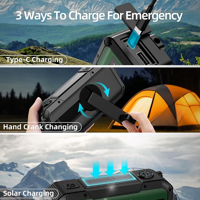 Emergency Radio Waterproof Bluetooth Speaker, Portable Digital AM FM Radio - Image 8