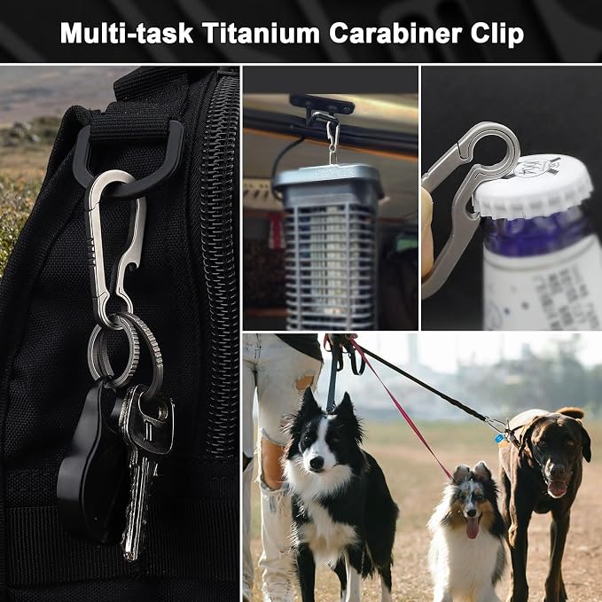 PJYTAC Key Chain Clip Titanium Carabiner Keychain Quick Release Carabiner - Image 3