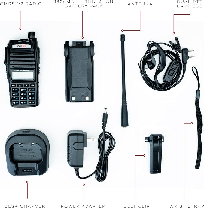 BTECH GMRS-V2 5W 200 Fully Customizable Channels GMRS Two-Way Radio. USB-C - Image 7