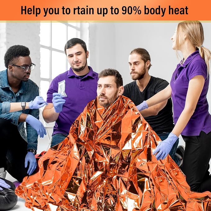 Chumia Emergency Thermal Blanket Bulk 83 x 63 Gigantic Foil Space Blanket - Image 7