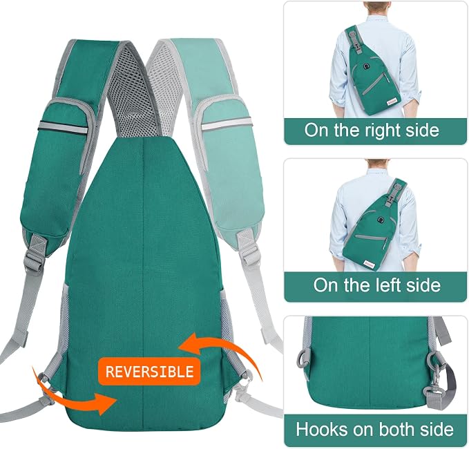 ZOMAKE Sling Bag, Small Crossbody Sling Backpack, Water Resistant Shoulder - Image 5