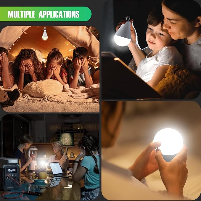 DEBAOBULB6 Pack Rechargeable Emergency Light Bulbs, Battery Powered LED Light - Image 7