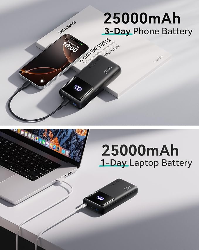 INIU Power Bank, 25000mAh 100W USB C Laptop Portable Charger, PD QC Fast - Image 2