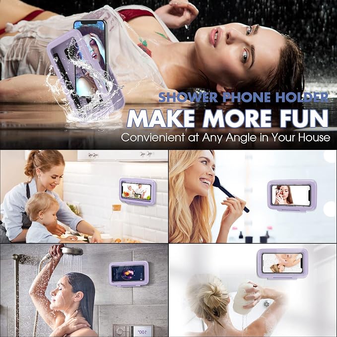 LC-dolida Shower Phone Holder Waterproof 480 Rotation Phone Stand Case Mount - Image 3