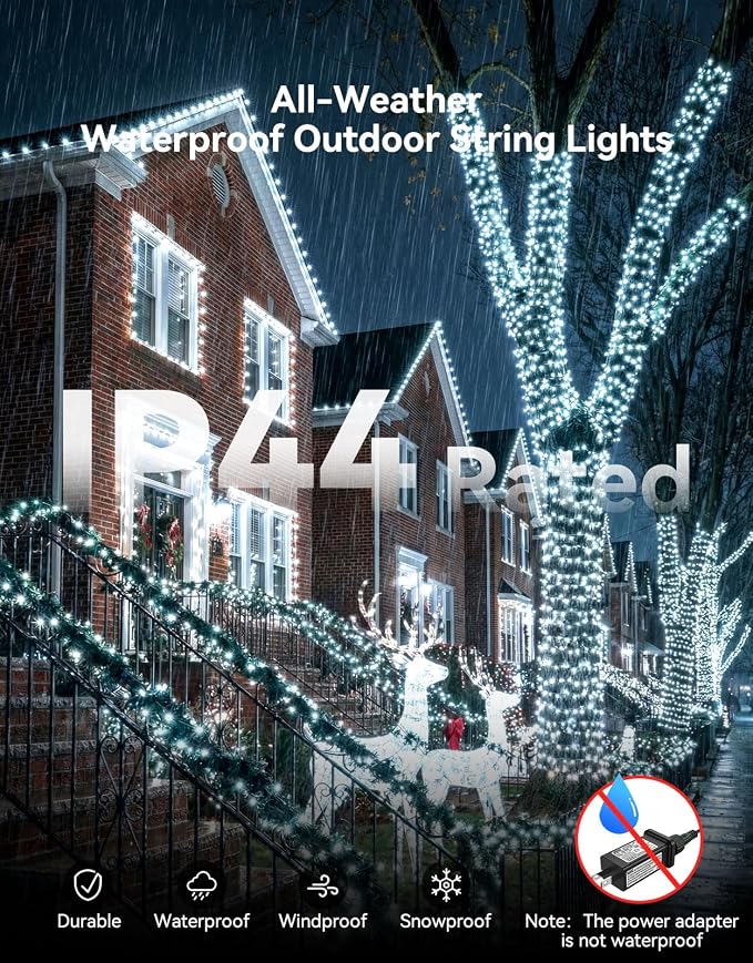 LitHome 164FT 500 LED String Lights Outdoor Indoor, 8 Modes Waterproof - Image 4