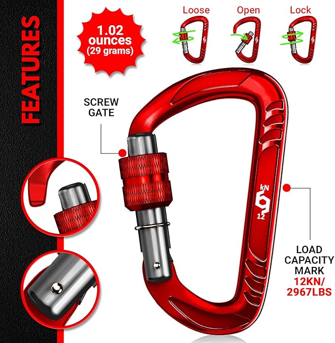 Rhino Produxs 12kN Heavy Duty Carabiner Clips, - Image 3