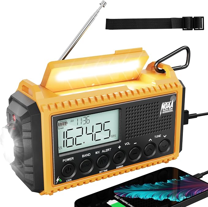 5000 Emergency Weather Radio- Portable Radio AM/FM/SW/NOAA by ROCAM