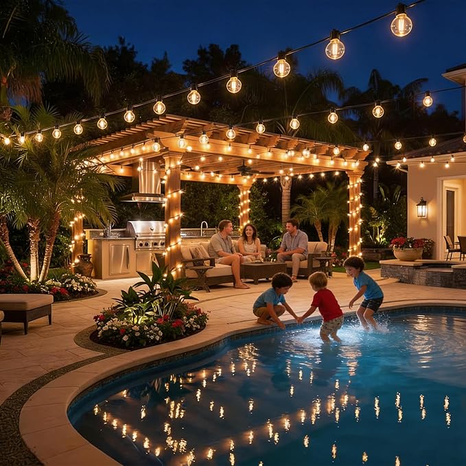 RTTY Outdoor String Lights 150 FT G40 LED Patio Light, 77 Plastic Edison Bulbs - Image 7