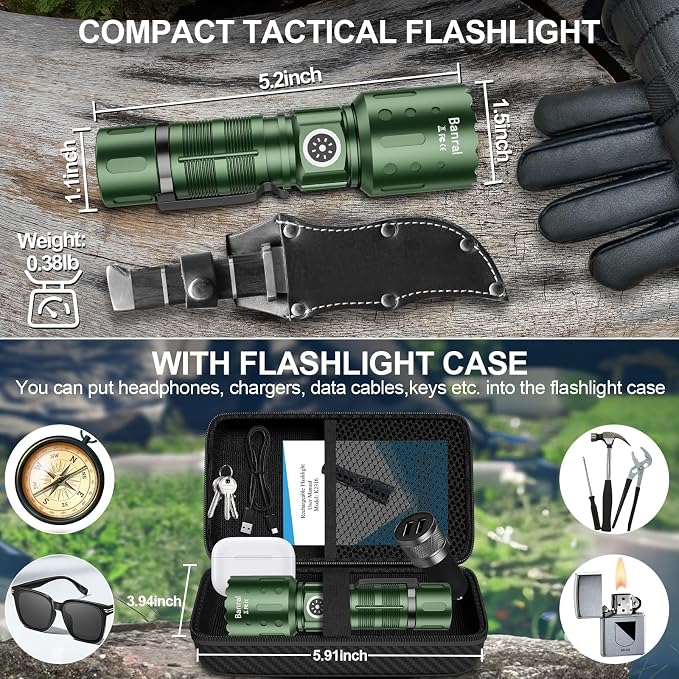 Banral Flashlights High Lumens Rechargeable, Super Bright Long Range Small - Image 2