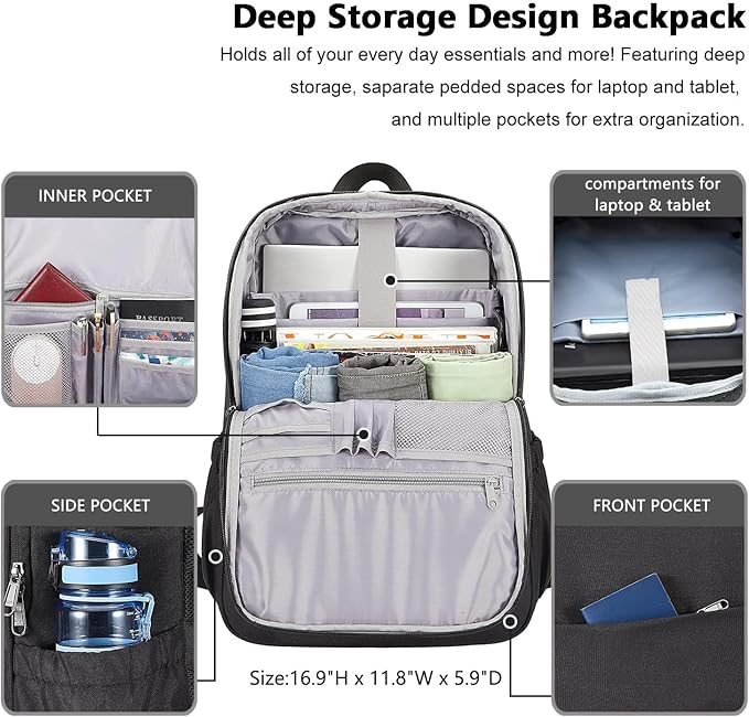 MAXTOP Deep Storage Laptop Backpack Business Anti-theft Backpacks College - Image 2
