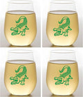 Set of 4 Shatterproof Designer 16 oz Plastic Wine Glasses MADE in the USA by Unknown