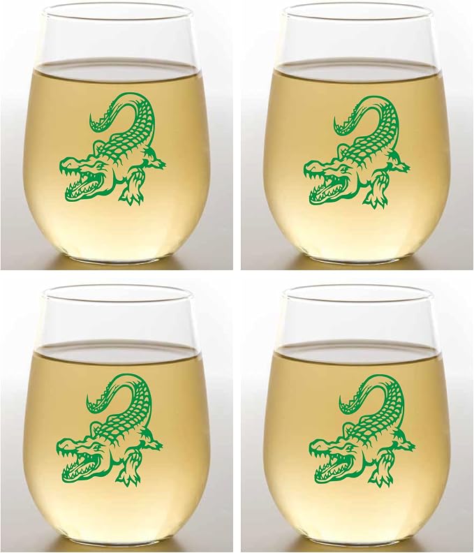 Set of 4 Shatterproof Designer 16 oz Plastic Wine Glasses MADE in the USA by Unknown