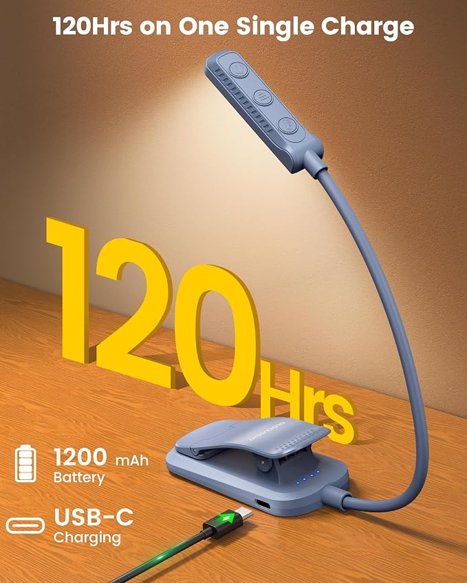Glocusent 13 LEDs Book Lights for Reading at Night, 120 Hrs Runtime - Image 5