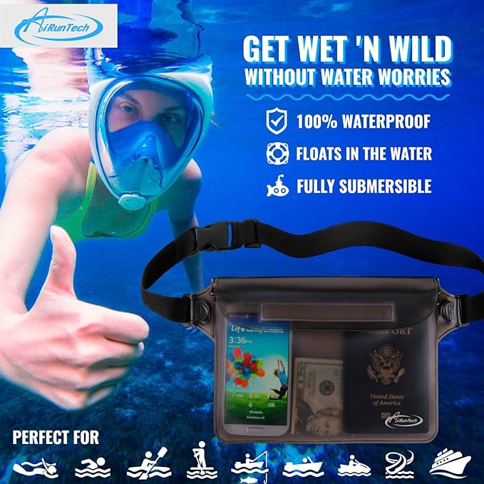 AiRunTech Waterproof Phone Pouch, Cruise Essentials 4-Piece Set, Beach Vacation - Image 3