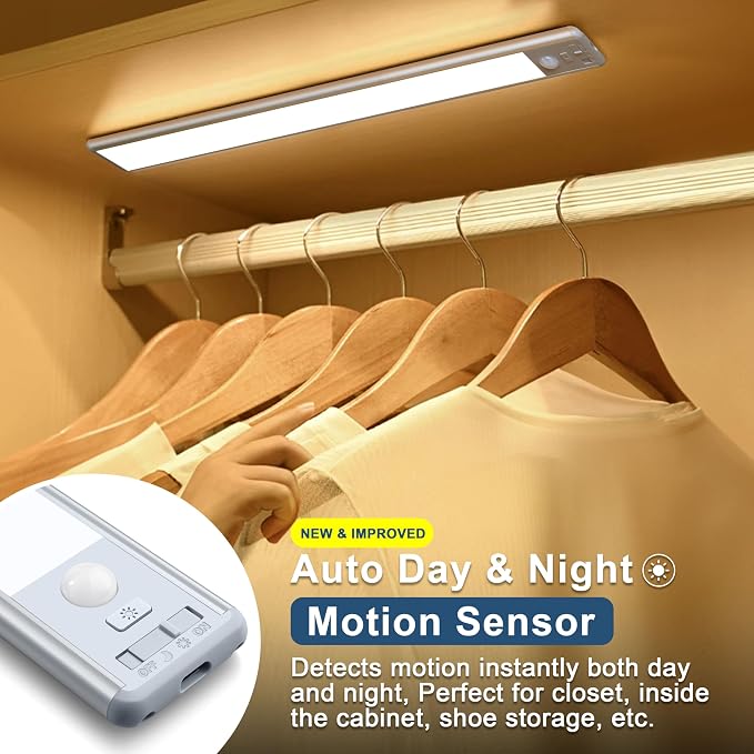 Reoshine 63 LED Closet Lights Motion Sensored, 2500mAh Rechargeable Under - Image 3