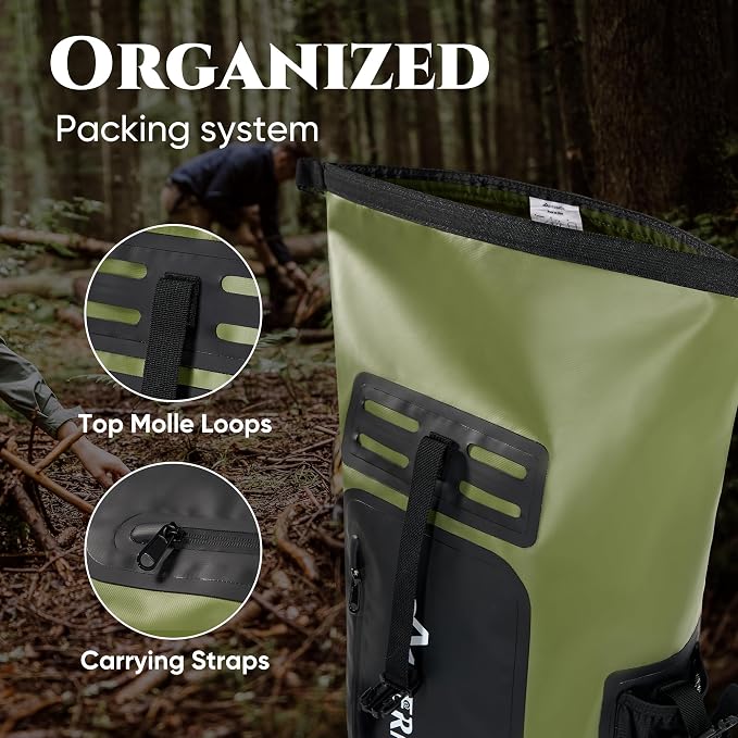 Waterproof Dry Bag with Waterproof Phone Case Green - Image 6