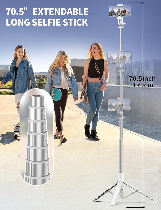 71" Selfie Stick, Smartphone Tripod Stand All-in-1 - Image 3