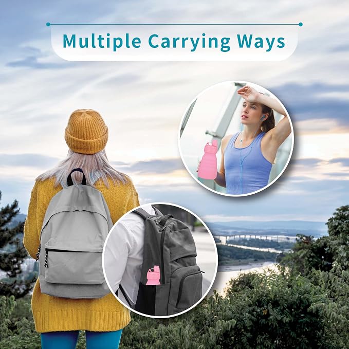 Collapsible Water Bottles 17oz, Odorless BPA-Free Silicone, Leak-Proof Foldable - Image 5