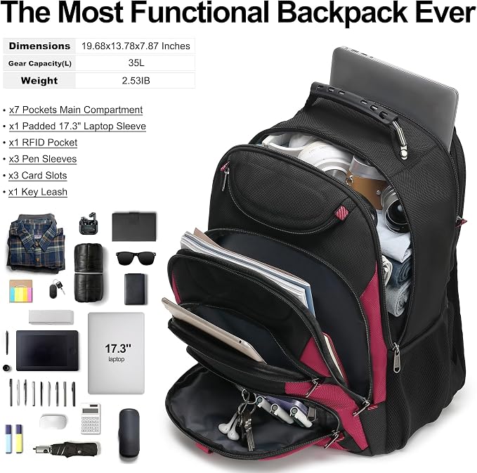 Boavan Laptop Backpack for men, 17.3 inch Laptop Bag - Image 5