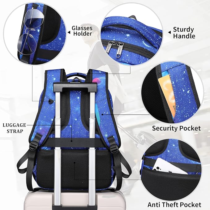 DUSLANG 17 Inch Travel Laptop Backpack Water Resistant College Backpack - Image 6
