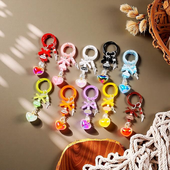Carabiner Clip 48Pcs Black Metal Key Ring Clip Circle Keychain Rings Bulk - Image 4
