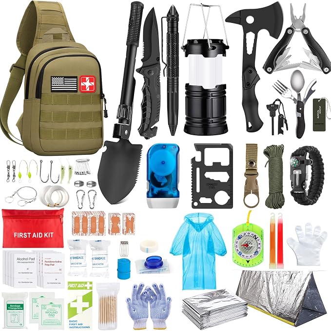 Survival Kit, First Aid Kit Survival Gear and Supplies Emergency Kit by Taiker